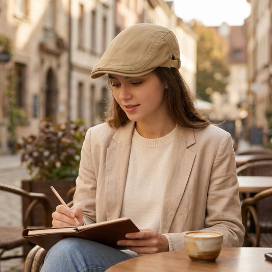 Women Retro Newsboy Hat Fashion Beret for Spring Autumn Outdoor Activities Peaceful Pleasures Health and Wellness