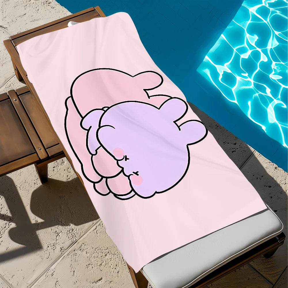 Cute Cartoon Quick-Dry Beach Towel | Pool, Gym, Travel, Camping Quick-Dry Beach Towel Peaceful Pleasures Health and Wellness z2 STJ150x260CM