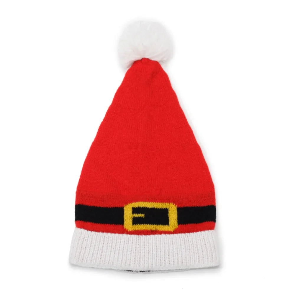 Cute Knitted Santa Hat with Pom Pom - Soft Christmas Beanie for Holiday Parties, Photo Props, Festive & Navidad Noel Xmas Decor Peaceful Pleasures Health and Wellness Adult Style 2