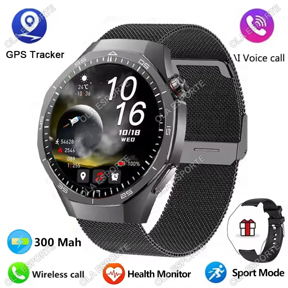 2026 New Watch 5 Pro GPS Smart Watch 1.53'' AMOLED Screen Heart Rate Monitor Sports Tracker Smartwatch Men Women For Android IOS Peaceful Pleasures Health and Wellness Black Milan
