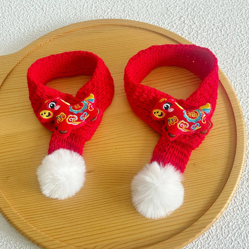 1pc Horse Year Pet Scarf New Year Cat Scarf Red Lucky Dog Scarf Dress Up Accessories Pet Supplies Peaceful Pleasures Health and Wellness