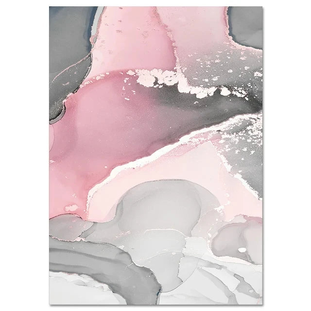 1pc frameless Canvas painting Scandinavian Abstract Pink Grey Marble Posters Prints Canvas Painting Wall Art Pictures Nordic Peaceful Pleasures Health and Wellness A 30x40cm Unframed