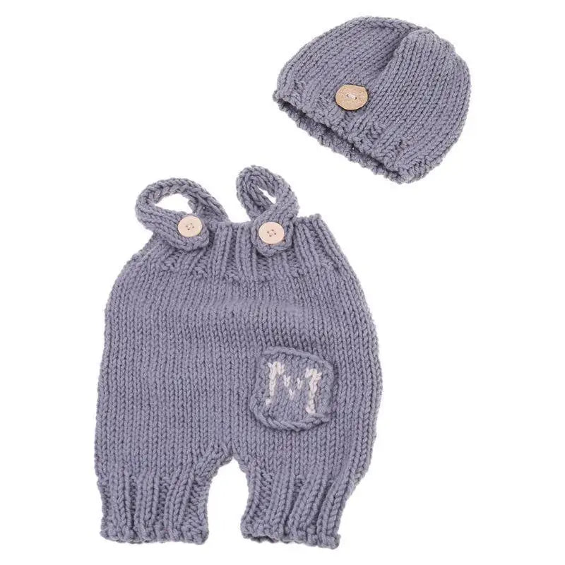 Newborn Photography Prop Baby Pants & Hat Set | 0–3 Months