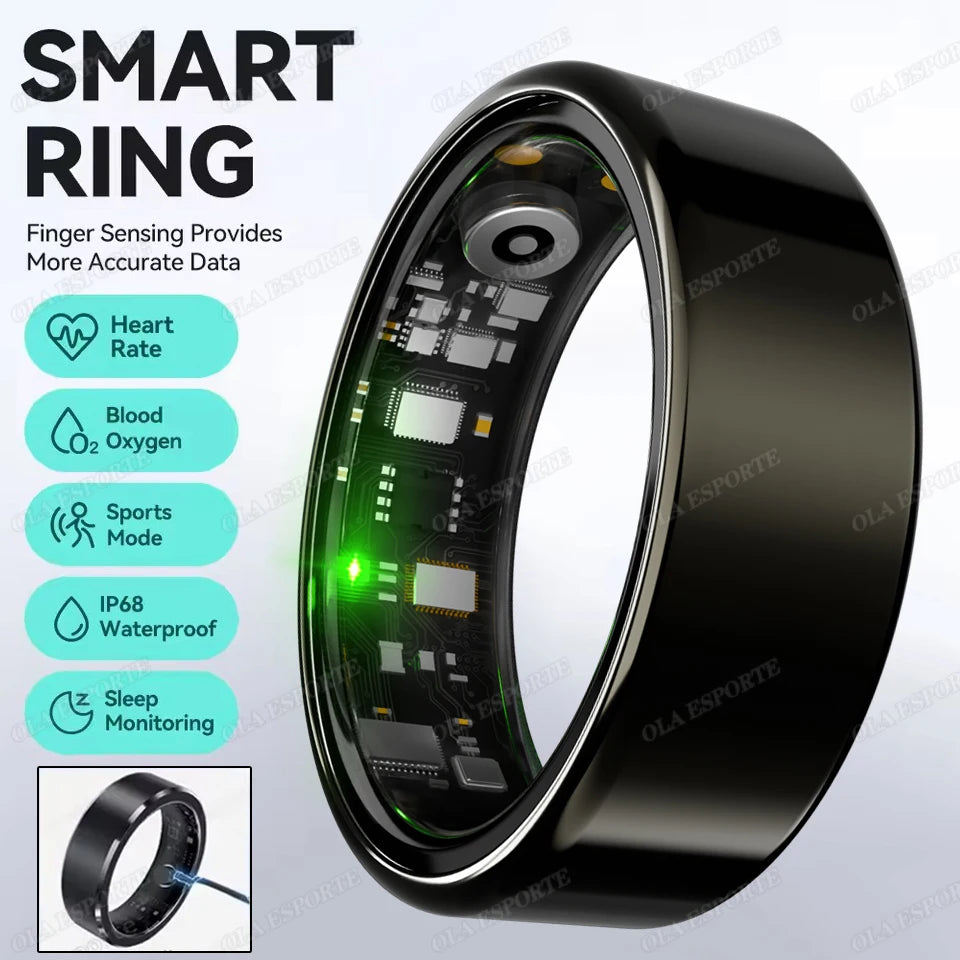 2026 New Smart Ring Men Women, Heart Rate Blood Oxygen and Sleep Monitor Smartring IP68 & 5ATM Waterproof, Multi-sport Mode Ring Peaceful Pleasures Health and Wellness Black 12