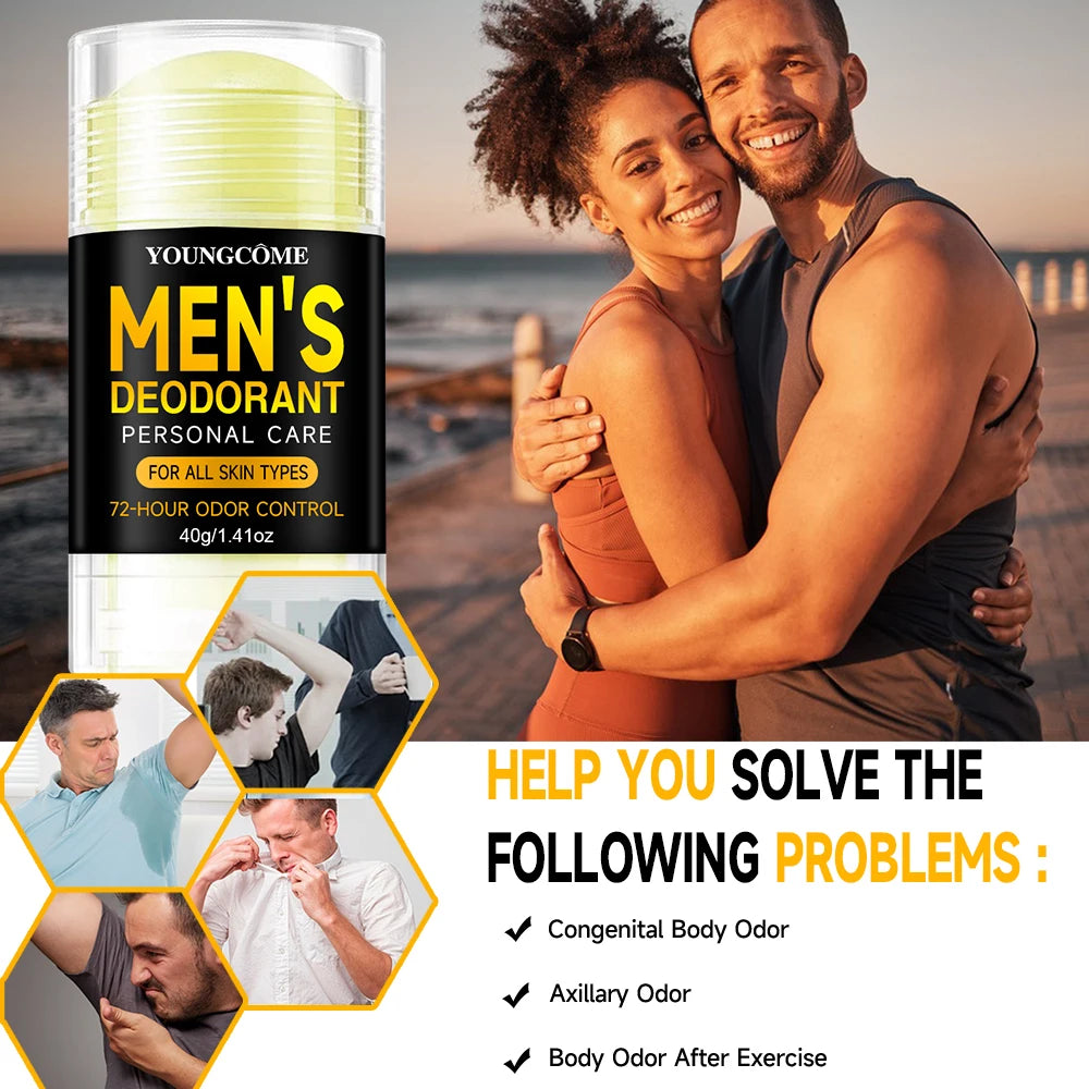 Men's Deodorant Stick Anti Sweating Keep Drying Lasting Fragrance Remove Armpit Odor Underarm Refresh Sticks Fade Body Odor Peaceful Pleasures Health and Wellness