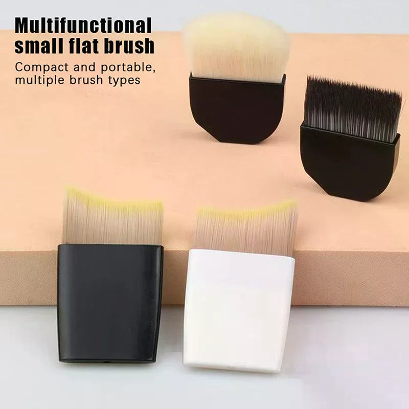 1 Pcs Ultra-Thin One-Line Foundation Brush Crescent-Shaped Mask Brush Short Handle Fluffy Soft Bristle Professional Beauty Tool Peaceful Pleasures Health and Wellness
