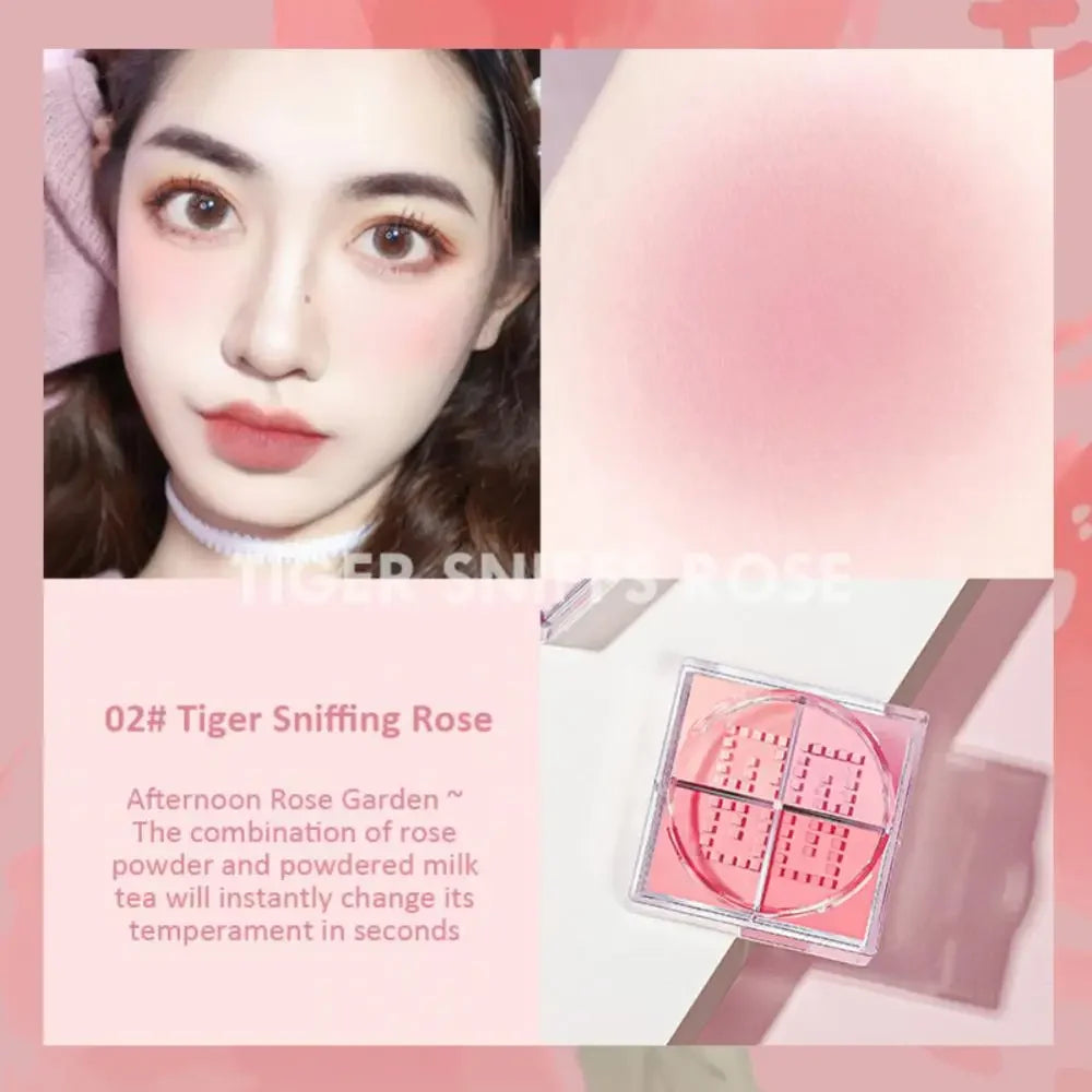 4-Square Grid Matte Blush Palette | Cheek Contour Powder