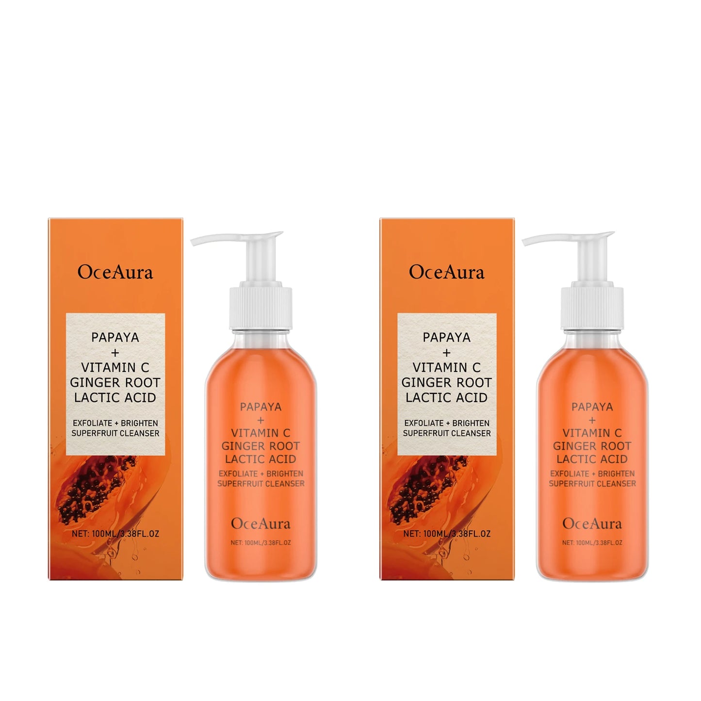 Papaya Exfoliating Facial Cleanser Brighten Skin Tone Shrink Pores Oil Control Rejuvenation Smoothing Deep Cleansing Face Wash Peaceful Pleasures Health and Wellness 200ml boxed