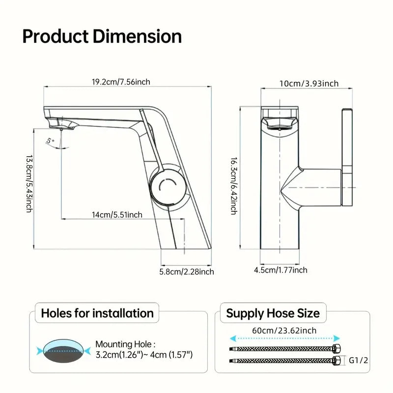 Modern Bathroom Faucet with Digital Temperature Display