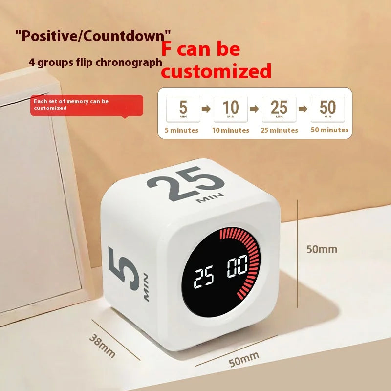 Visual Timer Learning Gravity Sensing Cube Flip Learning Fitness Time Management Mini Timer Peaceful Pleasures Health and Wellness