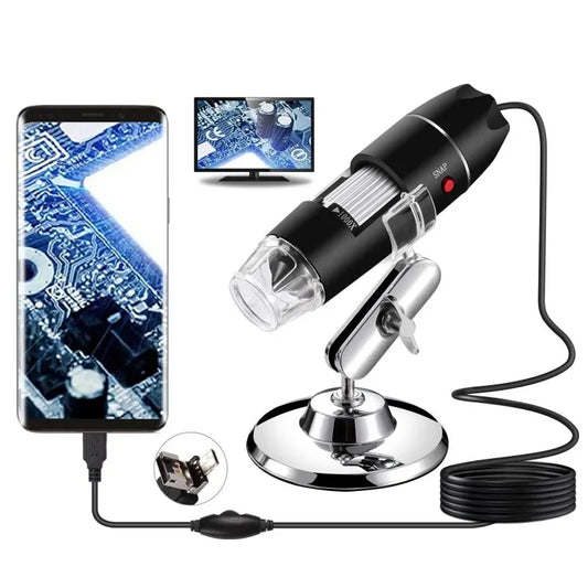 High Definition 1600X Usb 2-In-1 Electron Microscope 3-In-1 Industrial Beauty Digital Magnification Peaceful Pleasures Health and Wellness 3 in 1