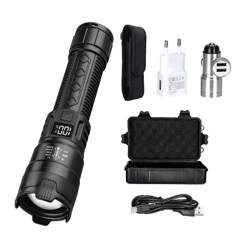 2000LM Rechargeable LED Tactical Flashlight | Zoom Torch