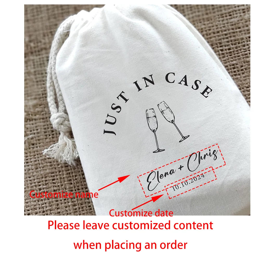 5-Pack Cotton Drawstring Bags | Hangover Kit Wedding Party Favors Party Favor Bags Peaceful Pleasures Health and Wellness Custom bag 5pcs13x18cm