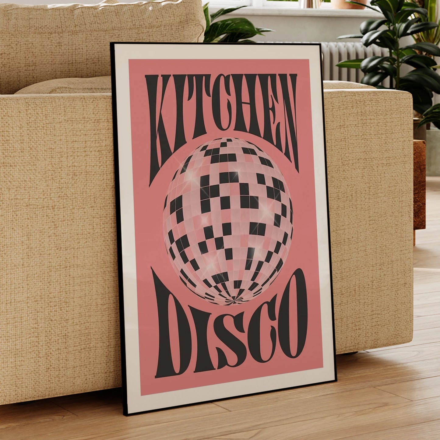 Kitchen Disco Ball Canvas Wall Art Print | Retro Home Decor