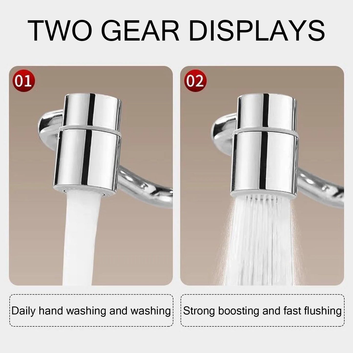 Flexiflow Rotating Faucet Extender Stainless Steel Valve Core Corrosion-Resistant for Kitchen Bathroom Restroom Peaceful Pleasures Health and Wellness