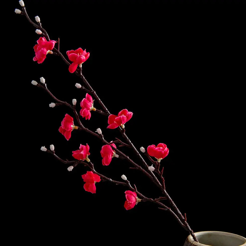 Silk Plum Blossom Artificial Flower Branch – Home & Wedding Decor