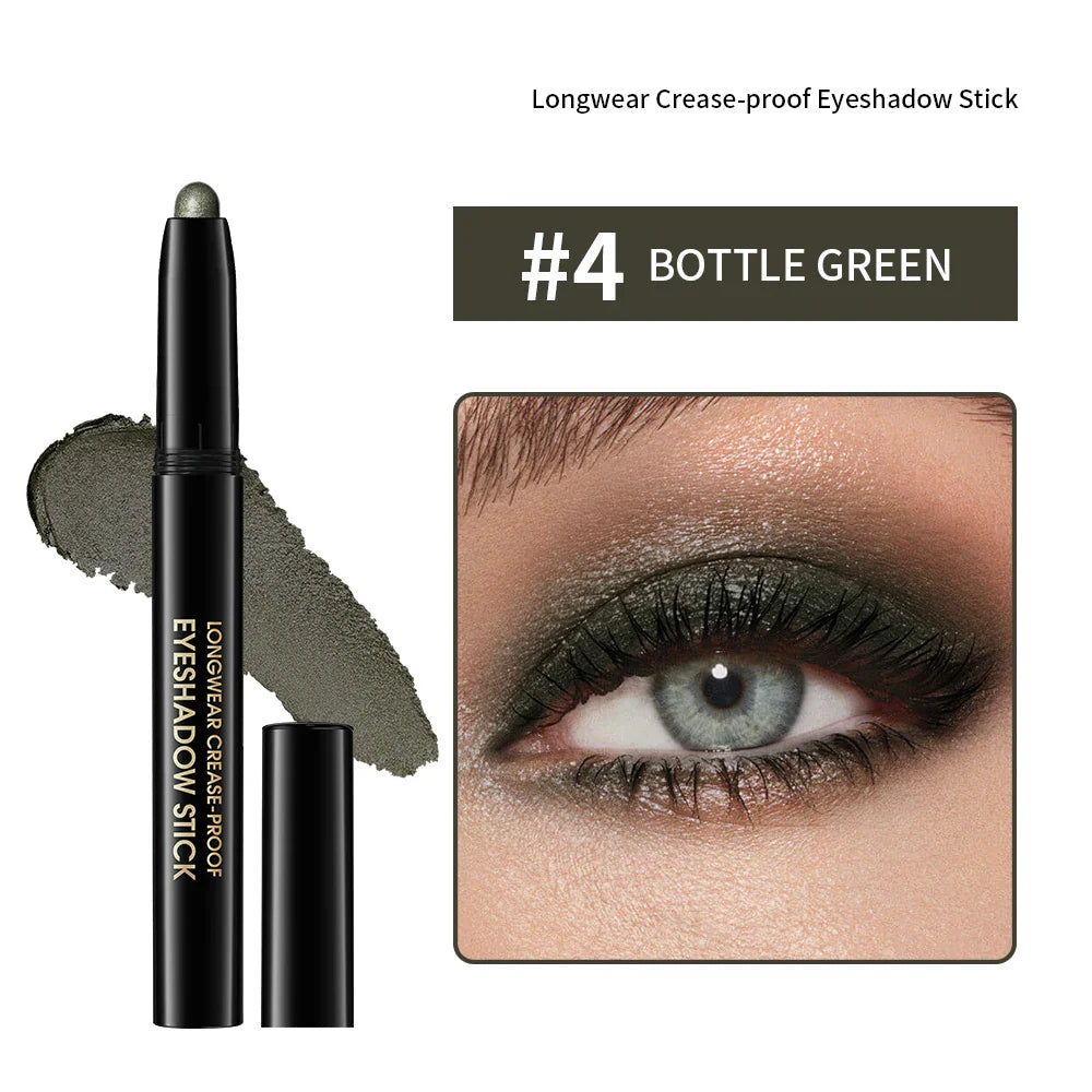 Lakerain 10-Color Waterproof Eyeshadow Stick | Glitter & Matte
