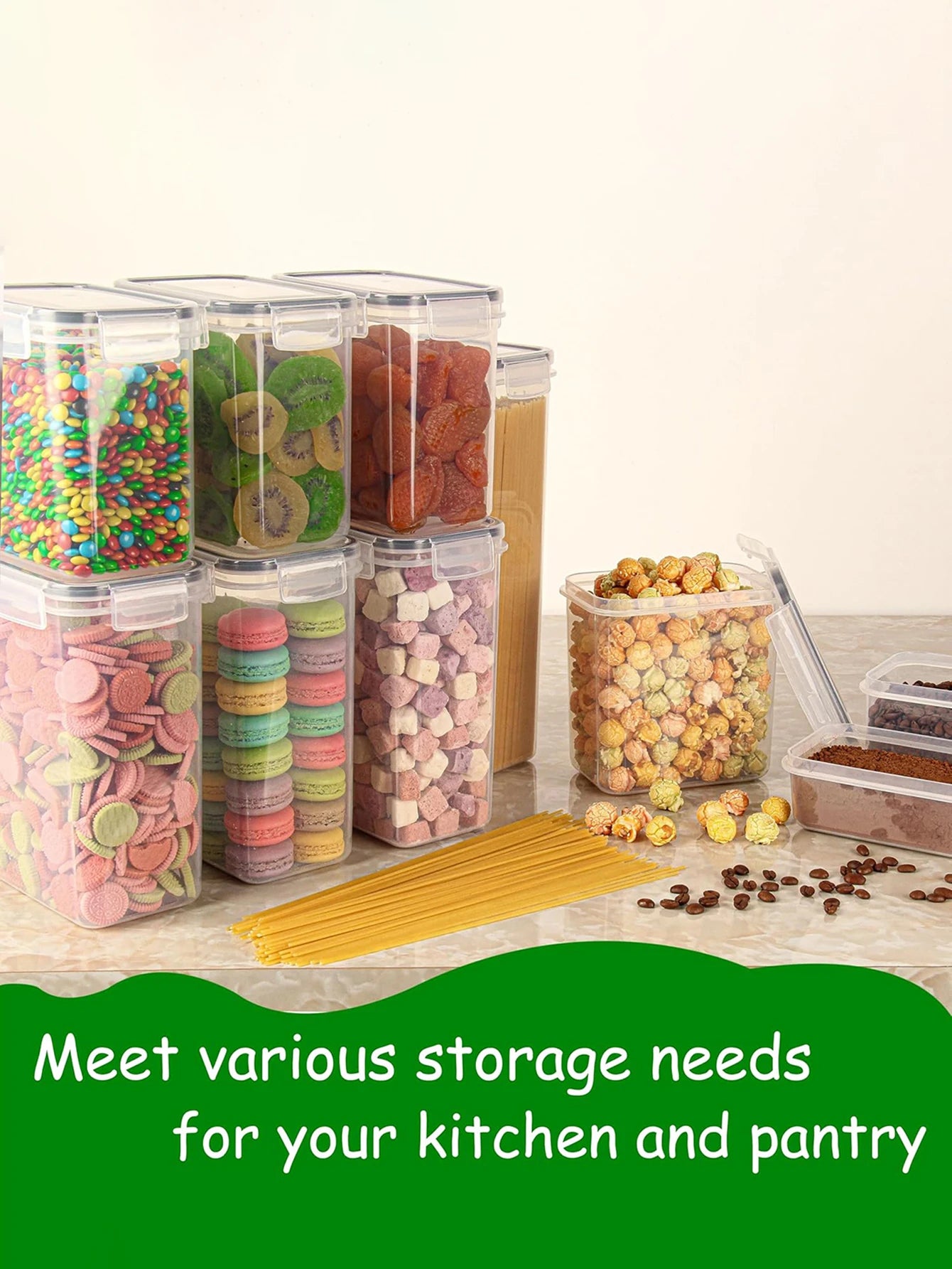 24pcs Airtight Food Storage Containers – Dishwasher Safe Cereal Jars Kitchen Storage Peaceful Pleasures Health and Wellness