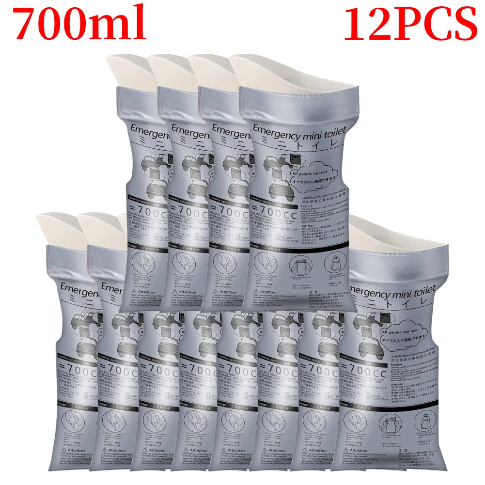 4-32Pcs Outdoor Emergency Urine Bags 700ml Disposable Travel Mobile Toilet Portable Urinal Bag for Female Baby Male Vomiting Bag Peaceful Pleasures Health and Wellness 700ml 12PCS