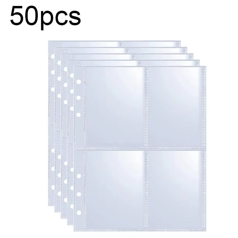 A5 Notebook Photocard Binder 4 Pockets Sleeves 6 Ring PU Leather