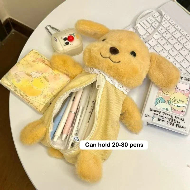 Cute Plush Pencil Case – Large Capacity Cartoon Doll Pen Bag