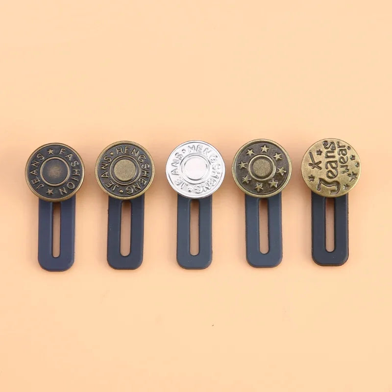 Metal Jeans Button Extenders – No-Sew Waist Buckle Kit 5/10pcs