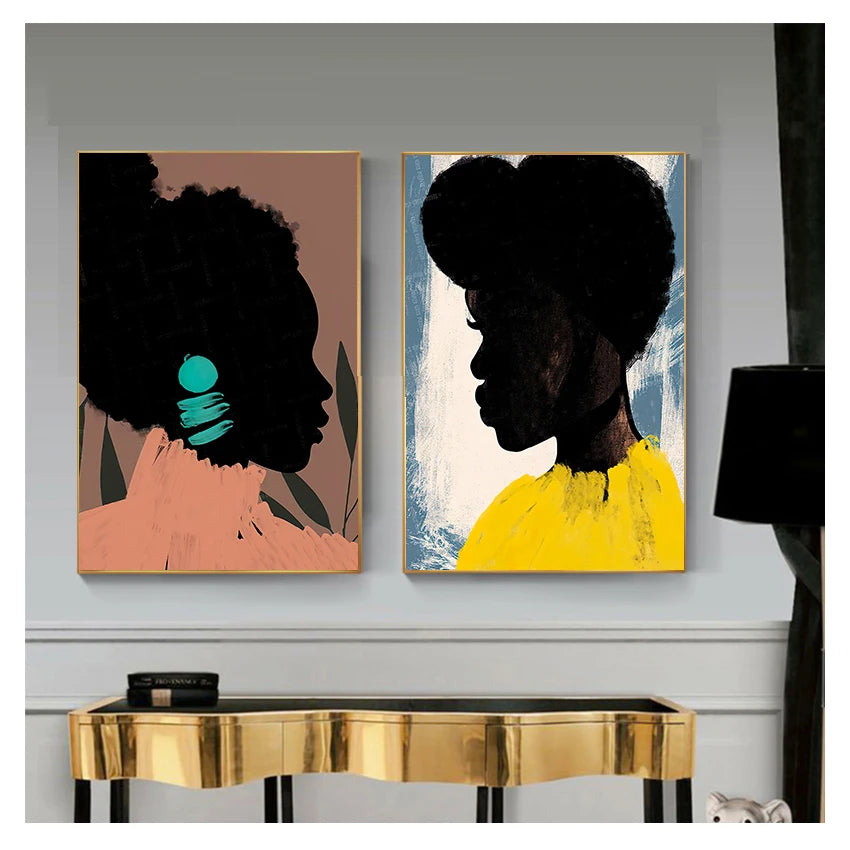 African Tribal Abstract Canvas Wall Art | Nordic Poster Print