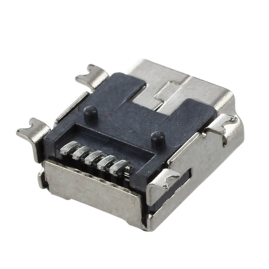 A36T-2X Replacement Mini USB Type B Female 5 Pin PCB Board Mount Jack Connector 10 Pcs Peaceful Pleasures Health and Wellness Silver Tone Black NONE