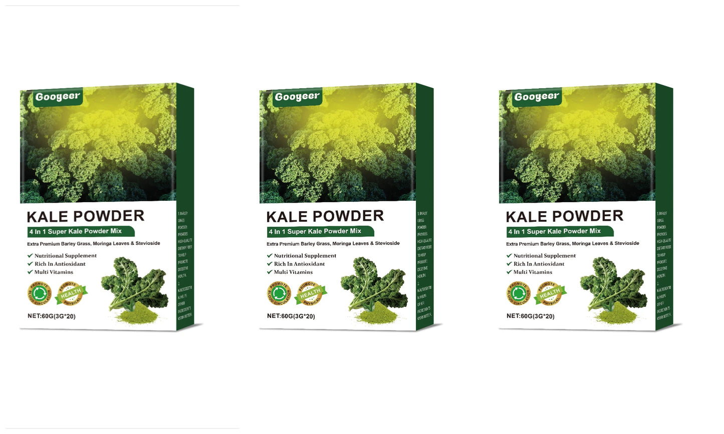 4-in-1 Super Greens Powder: Kale, Barley Grass & Moringa | 20 Sachets