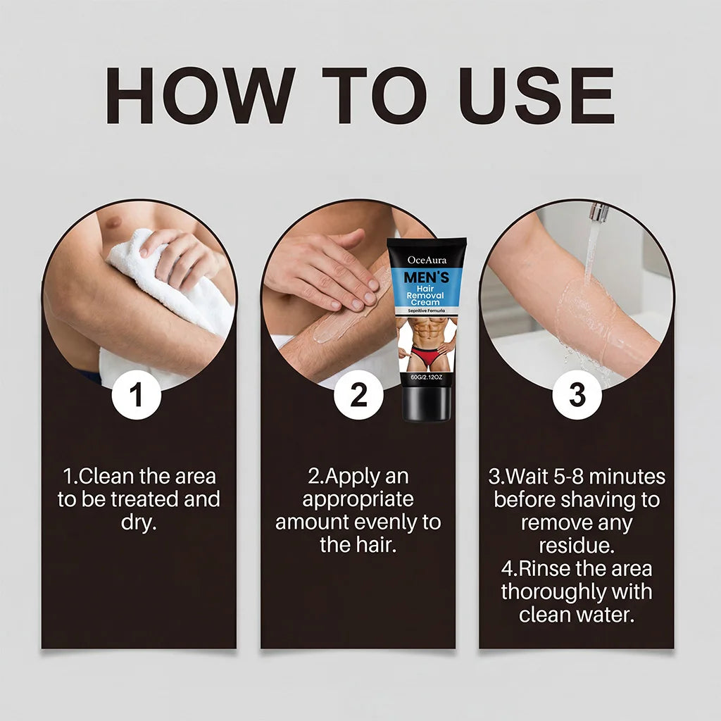 OceAura Men's Hair Removal Cream – Smooth & Moisturizing 60g