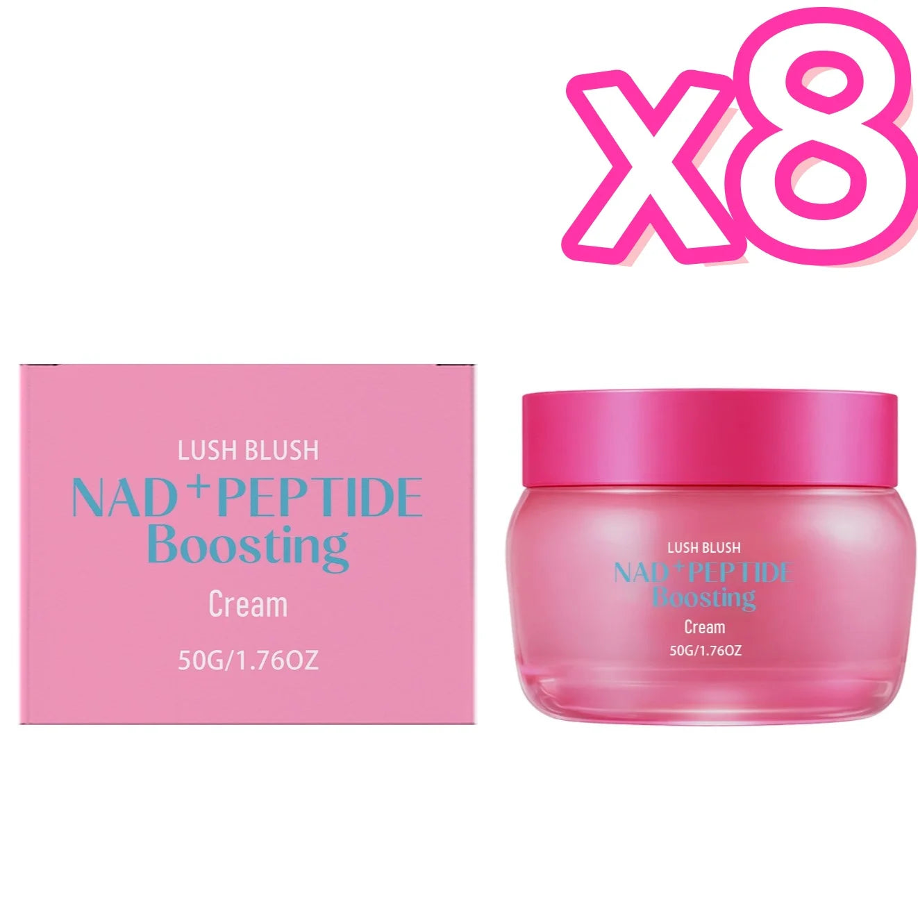 NAD+ Peptide Anti-Wrinkle Lifting Cream Peaceful Pleasures Health and Wellness 50g Boxed x 8