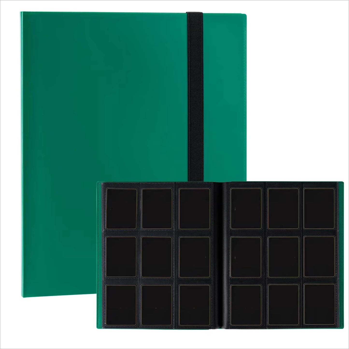 9-Pocket Card Album Book Folder Large Capacity Can Hold 360 Cards For Sport/YGO/PTCG/ Game Card Binder Photographs Collection Peaceful Pleasures Health and Wellness Green