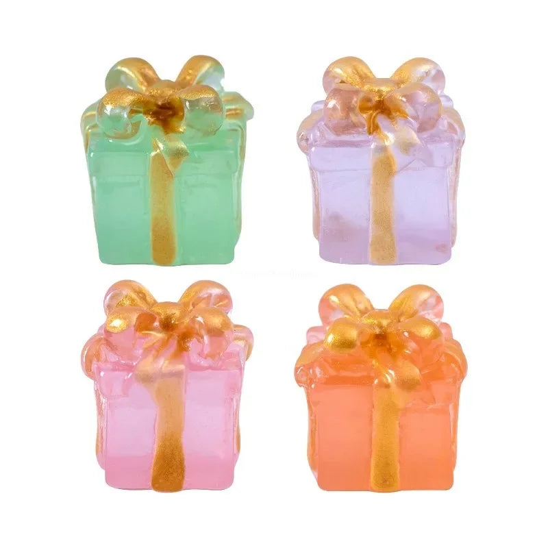 1pcs Luminous Mini Christmas Gifts Box Decoration Accessories Moss Landscape Ornaments Diy Dollhouse Miniatures Figures Kawaii Peaceful Pleasures Health and Wellness