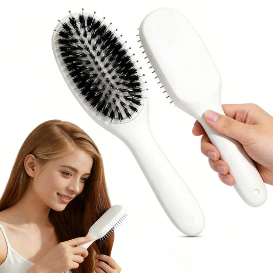 Cushion Hair Brush | Boar Bristle Anti-Frizz Detangler Cushion Hair Brush Peaceful Pleasures Health and Wellness