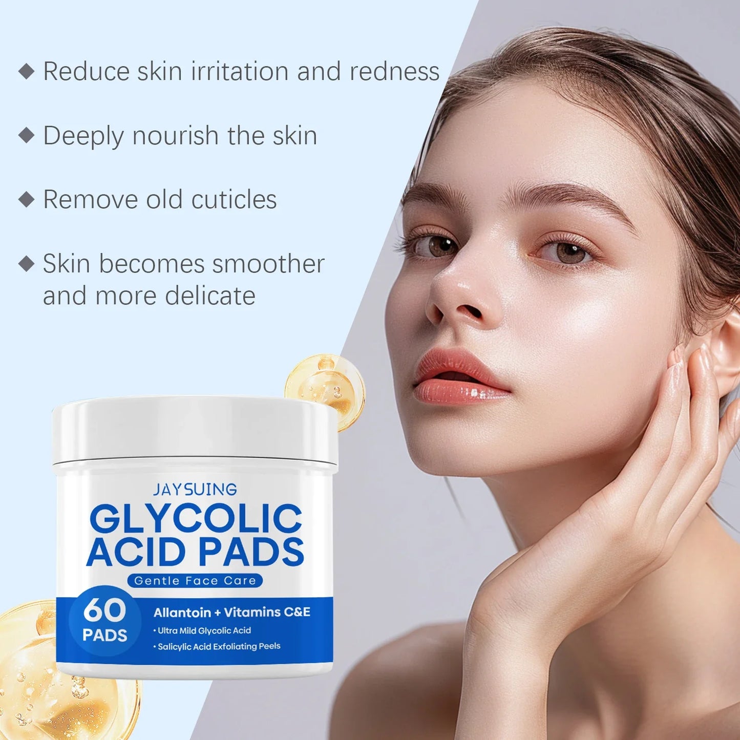 Glycolic & Salicylic Acid Exfoliating Face Pads – Brighten Skin