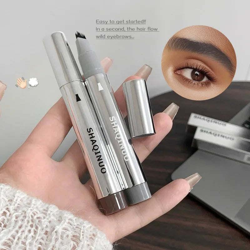 Waterproof Eyebrow Pen | Multi-Tip Hair-Like Strokes | 2 Colors