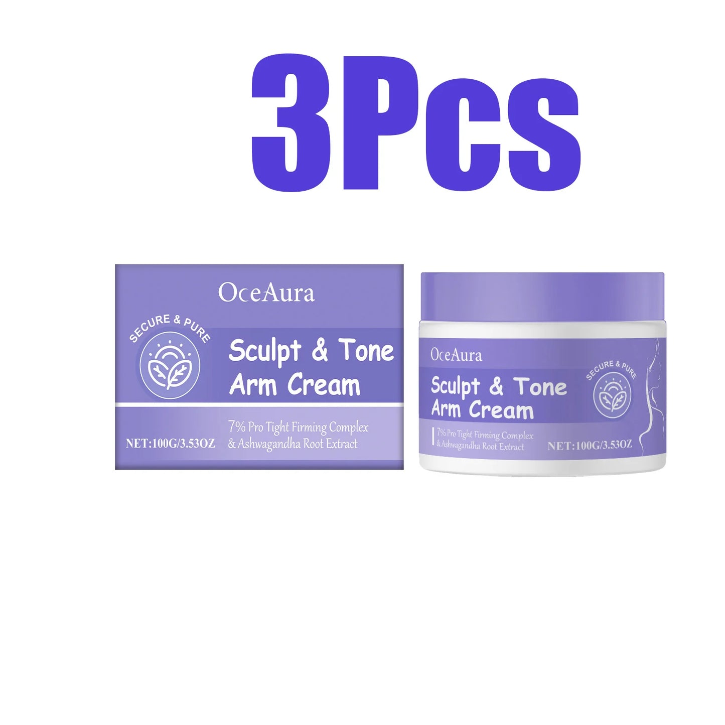 Arm Firming Cream – Anti-Aging, Skin Tightening & Sculpting Peaceful Pleasures Health and Wellness 3 x 100g Boxed
