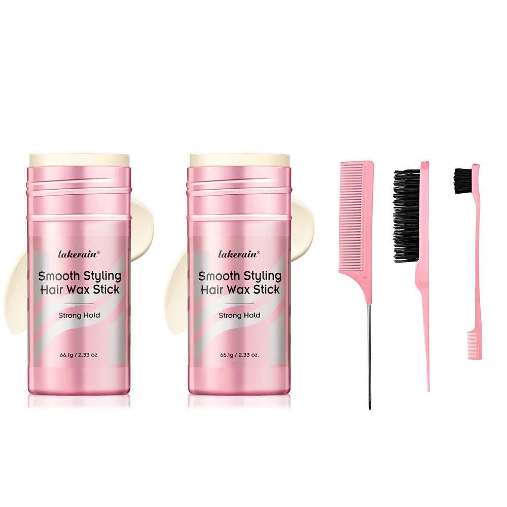 Hair Styling Wax for Women Anti Frizz Smoothing Professional Pomade Hair Mud Control Messy Hairs Wax Rod Peaceful Pleasures Health and Wellness 2pcs and tool