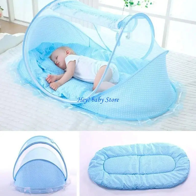4-Piece Baby Foldable Netting Tent Crib Set | Breathable Mesh
