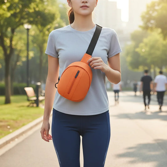 Women's Large Capacity Sports Chest Bag Waterproof Polyester Casual Crossbody Bag for Outdoor Travel Peaceful Pleasures Health and Wellness
