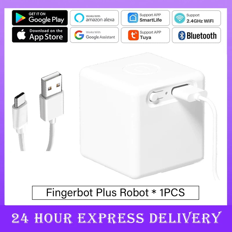 Tuya Zigbee 3.0 Bluetooth Smart Fingerbot Switch Remoter Garage Curtain Button Robot Pusher for Alexa Google Home Voice Assitant Peaceful Pleasures Health and Wellness Plus Bluetooth USB-W China Mainland