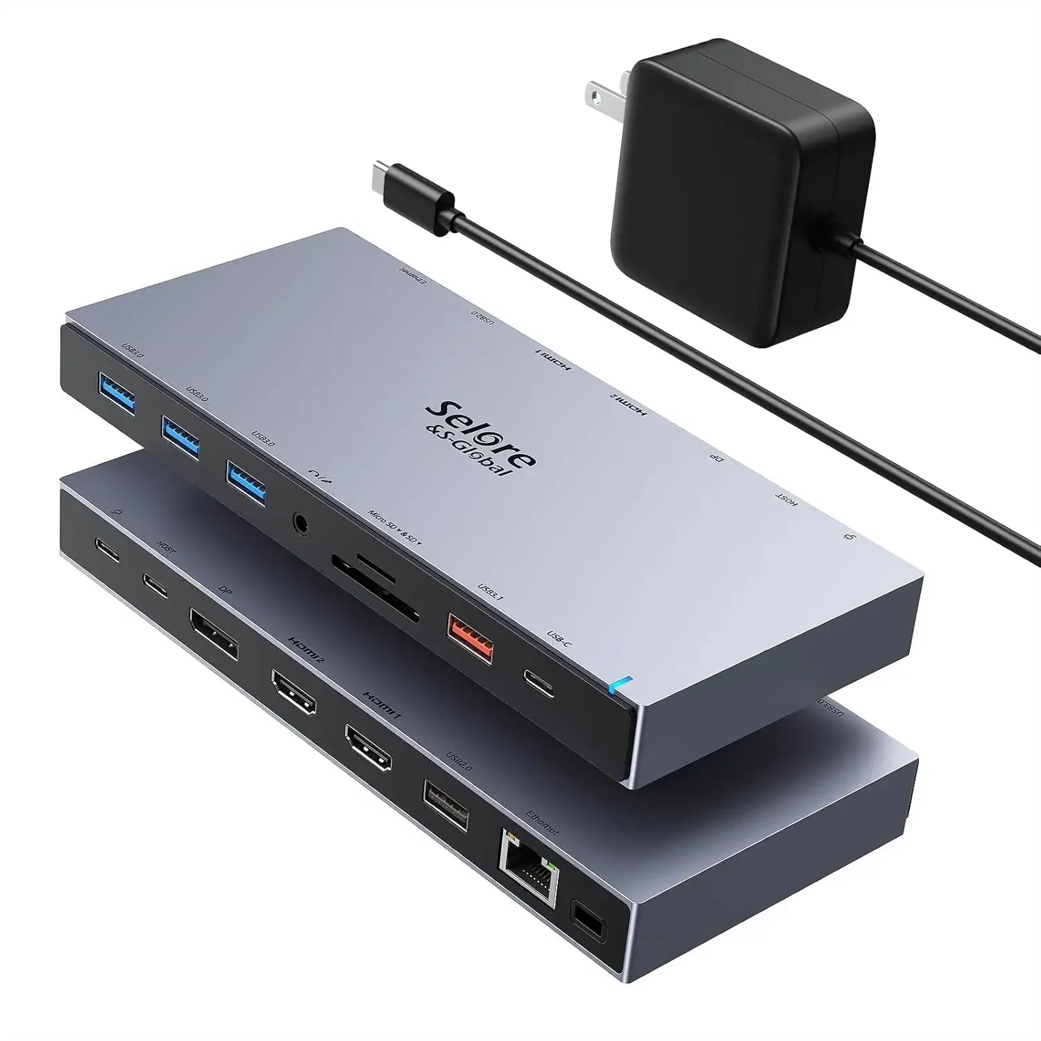 15-in-1 USB-C Docking Station with 100W PD, Dual 4K HDMI, DisplayPort, Gigabit Ethernet for Laptops Peaceful Pleasures Health and Wellness United States