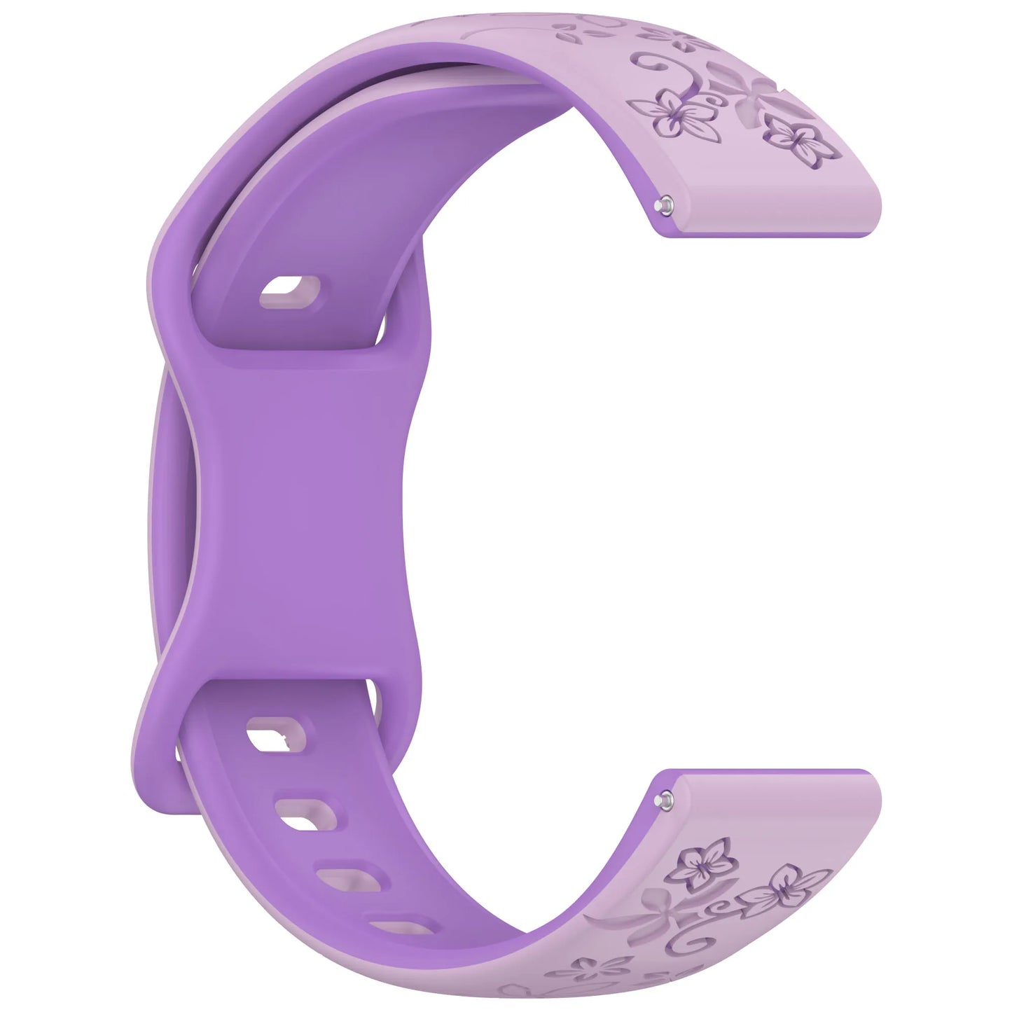 18mm 20mm Engraved Silicone Band for Garmin Vivoactive & Venu Peaceful Pleasures Health and Wellness Lavender purple 18mm Width