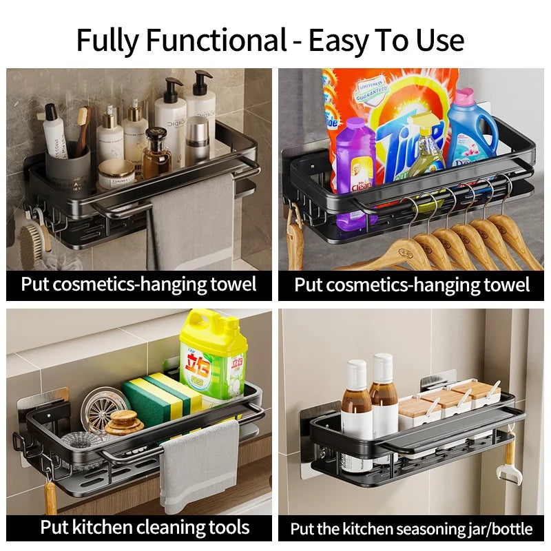 No-Drill Adhesive Kitchen Organizer Rack | Sponge & Soap Holder