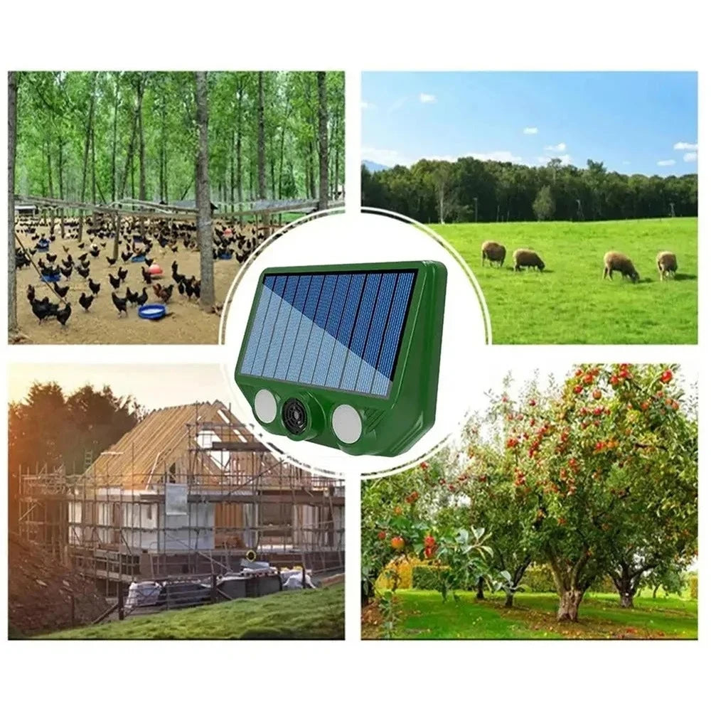 Solar Powered Animal Repellent Device IP66 Waterproof 500mAh Rechargeable Battery Outdoor Garden Lawn Pest Control Peaceful Pleasures Health and Wellness
