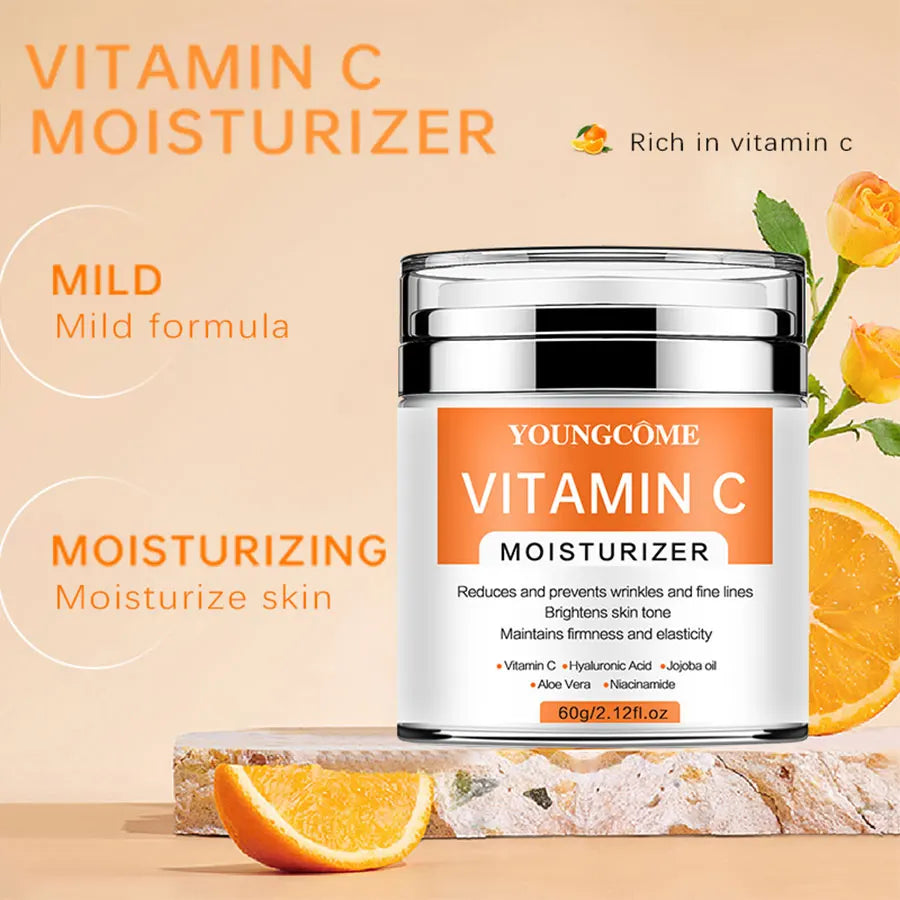 YOUNGCOME VitaminC Face Cream SkinCare Pigment Spots Freckles Remover Whitening Moisturizing Anit-Aging Beauty Health Cosmetics Peaceful Pleasures Health and Wellness