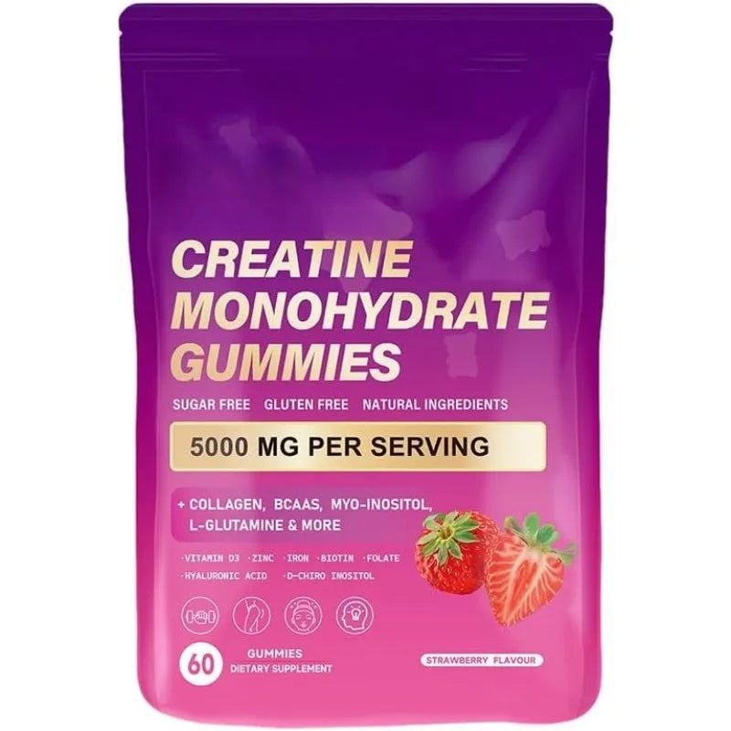Creatine Monohydrate Gummies w/ Collagen, Biotin & Vitamin D3