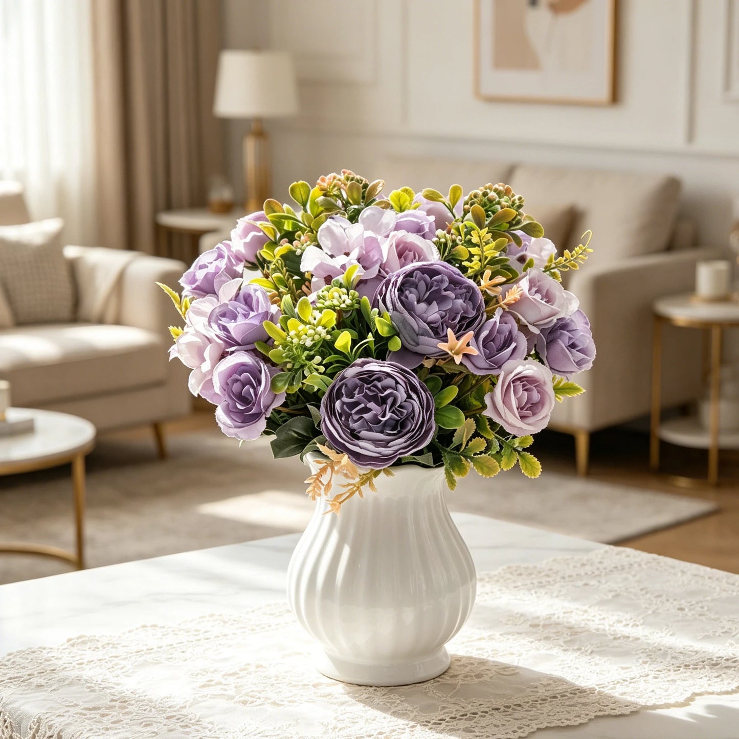 Silk Peony Hydrangea Artificial Flowers for Wedding & Home Decor