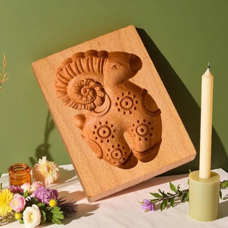 3D Wooden Animal Cookie Molds – Bird, Horse & Hedgehog