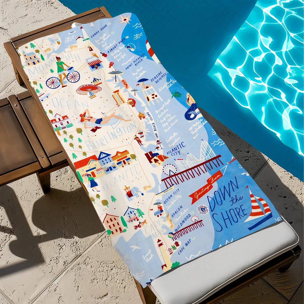 Quick-Dry Beach Towel | Soft Pool Towel for Travel & Gym Quick-Dry Beach Towel Peaceful Pleasures Health and Wellness z8 STJ80x160CM